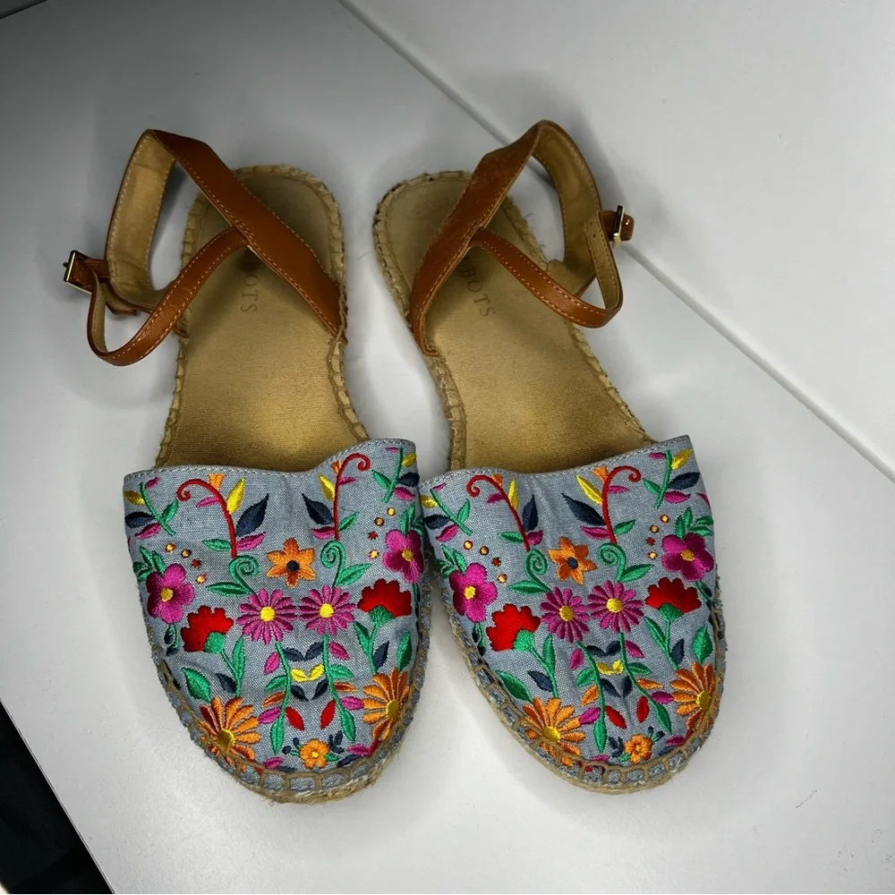 Talbots Izzy D'orsay Espadrille Chambray Closed Toe Sandals‎